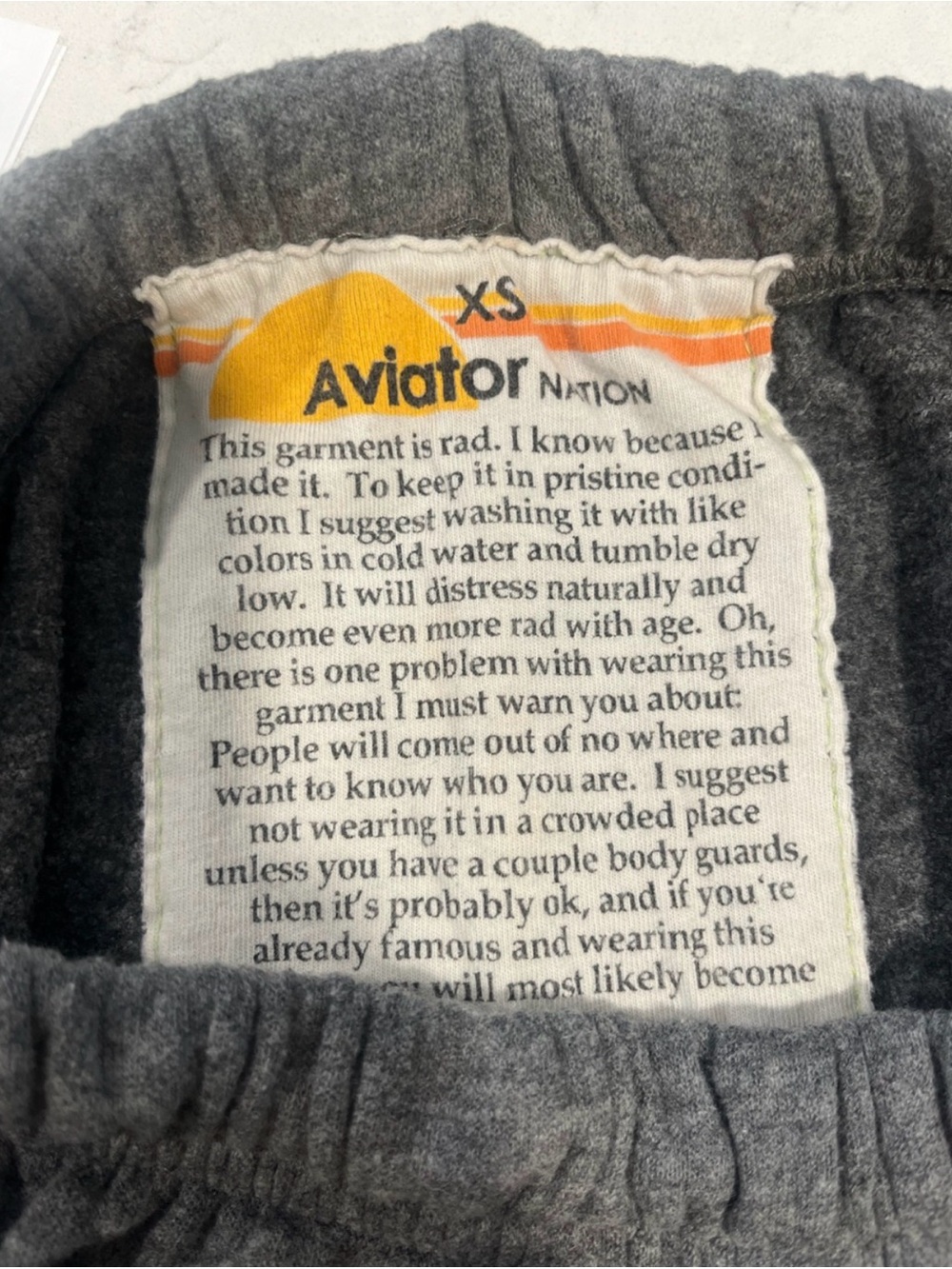 Aviator Nation Gray Track Pants with Multi-Stripe Side Panel - Picture 2 of 8